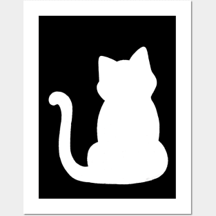 Bold White Cat Posters and Art